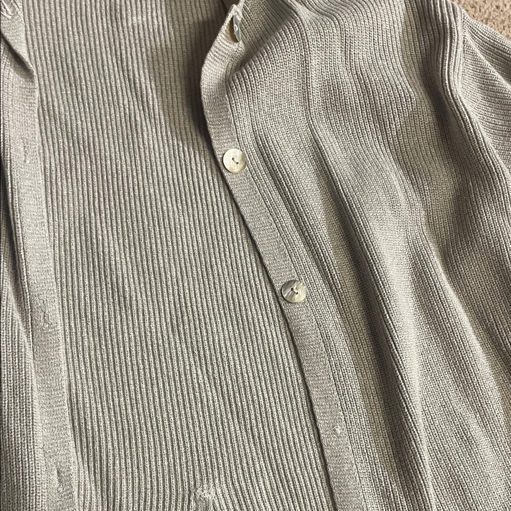 Classic Cream Ribbed Cardigan - Picture 4 of 4